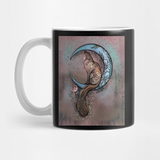 Mystical Floral Moon Cat Mug